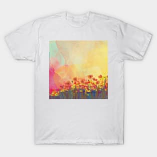 Watercolor field of flowers T-Shirt